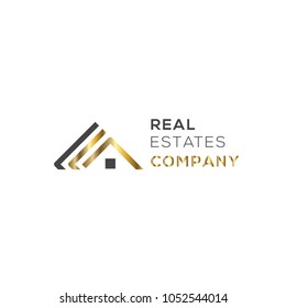 Real estate logo. Properties vector emblem
