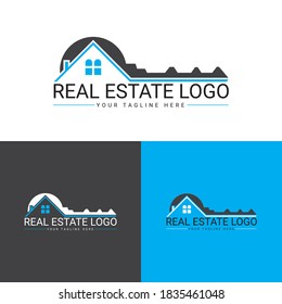 Logotipo inmobiliario, logotipo de propiedades vectorial