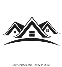 Real Estate Logo Dach Logo Design Silhouette Häuser Logo Symbol Design 