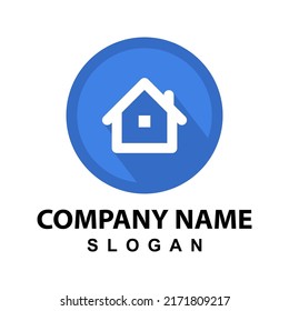 The Real Estate Logo. Round House Icon In Blue Desing