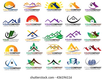 Real Estate Vector Logo Design Colorful Stock Vector (Royalty Free ...