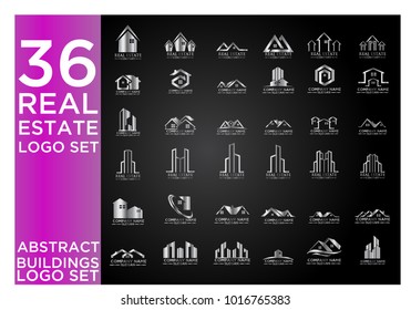 Real Estate Logo Set / Abstract Buildings Logo Set