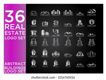 Real Estate Logo Set / Abstract Buildings Logo Set