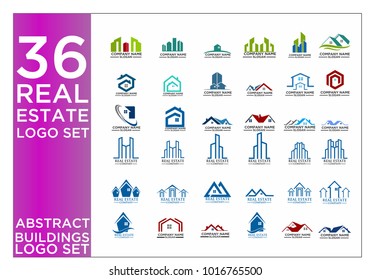 Real Estate Logo Set / Abstract Buildings Logo Set
