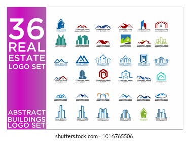 Real Estate Logo Set / Abstract Buildings Logo Set