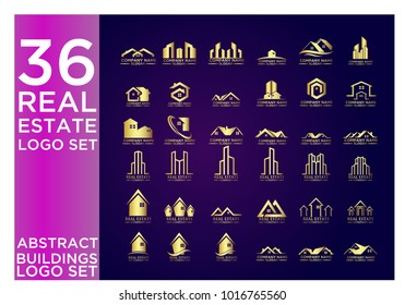 Real Estate Logo Set / Abstract Buildings Logo Set