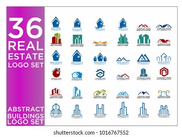 Real Estate Logo Set / Abstract Buildings Logo Set