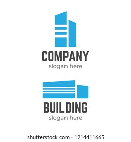 Real estate logo set. Abstract apartment logo vector