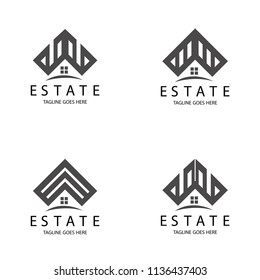 Real estate logo set - Building logo design concept. Vector illustration