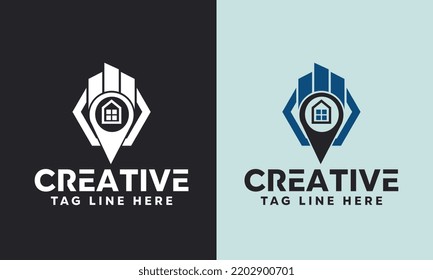 Logotipo inmobiliario conjunto conjunto de paquetes diseño moderno símbolo icónico