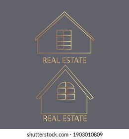 Conjunto de logotipos inmobiliarios, colección de logotipos de casas creativas, conjunto de logotipos de edificios abstractos. Ilustrador vectorial Eps.10