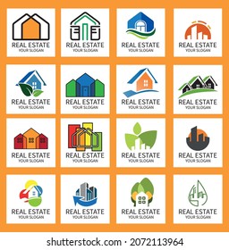 Real Estate Logo Set Creative House Logo Collection Building Logo Set