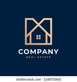 Real Estate Logo Set. Creative House Logo Collection with Golden Concept for Building, Architecture, House, Apartment, Hotel Logo Element