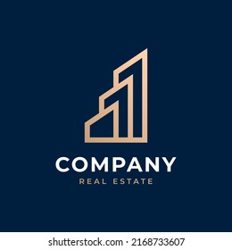 Real Estate Logo Set. Creative House Logo Collection with Golden Concept for Building, Architecture, House, Apartment, Hotel Logo Element