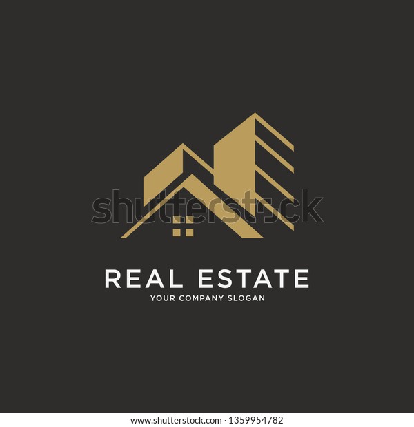 Real Estate Logo Set Creative House Stock Vector (Royalty Free) 1359954782