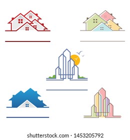Real estate logo set design vector