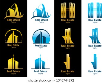 Real Estate Logo Set Vector