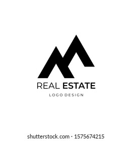 Real estate logo with simple and elegant style. For modern property agency and civil construction business. Easy to use. Vector EPS 10