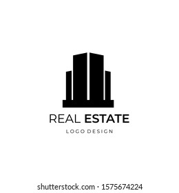 Real estate logo with simple and elegant style. For modern property agency and civil construction business. Easy to use. Vector EPS 10