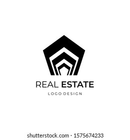 Real estate logo with simple and elegant style. For modern property agency and civil construction business. Easy to use. Vector EPS 10