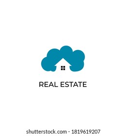 Real estate logo. The simple house logo is suitable for any residential, building or architectural business.