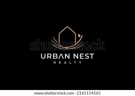 Real estate logo with suggestion elements for natural style