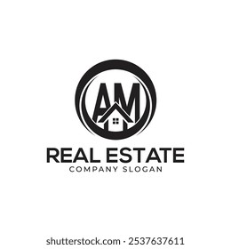 AM Real Estate Logo template