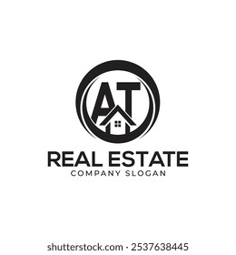 AT Real Estate Logo template