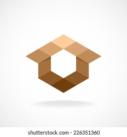 Real estate logo template. Abstract rhombus concept.