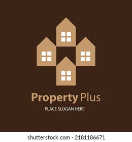 Plantilla de logotipo inmobiliario, edificio, desarrollo de propiedades y vectores de logotipos de construcción