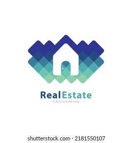 Real Estate Logo Template, Building, Property Development, and Construction Logo Vector