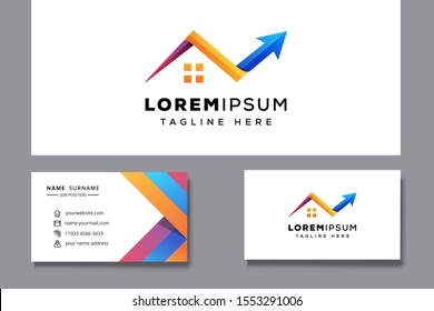 real estate logo template with business card