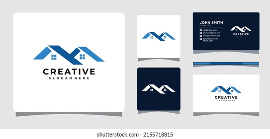 Real Estate Logo Template With Business Card Design Inspiration