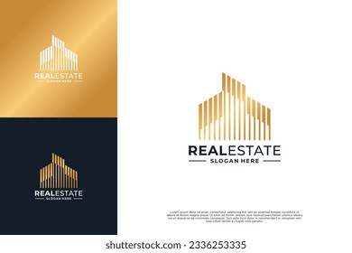 Plantilla de logotipo inmobiliario. Concepto de construcción, arquitectura, casa, apartamento.