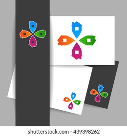 Real estate logo template. Concept identity presentation design for real estate agent, property, home point and etc. Vector graphic illustration.  