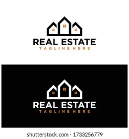 Plantilla de logotipo inmobiliario. Elemento de plantilla de diseño del logotipo de construcción de arquitectura de construcción.
