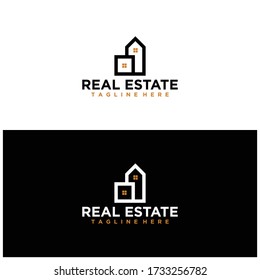 Plantilla de logotipo inmobiliario. Elemento de plantilla de diseño del logotipo de construcción de arquitectura de construcción.