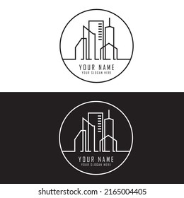 Plantilla de logotipo inmobiliario. Diseño del logotipo de construcción. Arquitectura