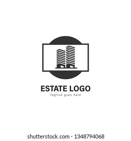Real estate logo template design. Real estate logo with modern frame isolated on white background