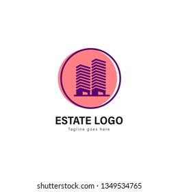 Real estate logo template design. Real estate logo with modern frame isolated on white background
