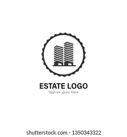 Real estate logo template design. Real estate logo with modern frame isolated on white background