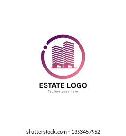 Real estate logo template design. Real estate logo with modern frame isolated on white background
