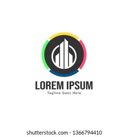 Real estate logo template design. minimalist building logo with modern frame vector design