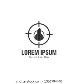 Real estate logo template design. minimalist building logo with modern frame vector design