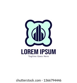 Real estate logo template design. minimalist building logo with modern frame vector design