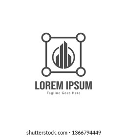 Real estate logo template design. minimalist building logo with modern frame vector design