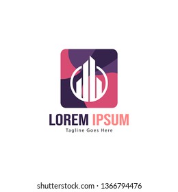Real estate logo template design. minimalist building logo with modern frame vector design