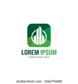 Real estate logo template design. minimalist building logo with modern frame vector design