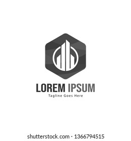 Real estate logo template design. minimalist building logo with modern frame vector design