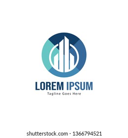 Real estate logo template design. minimalist building logo with modern frame vector design